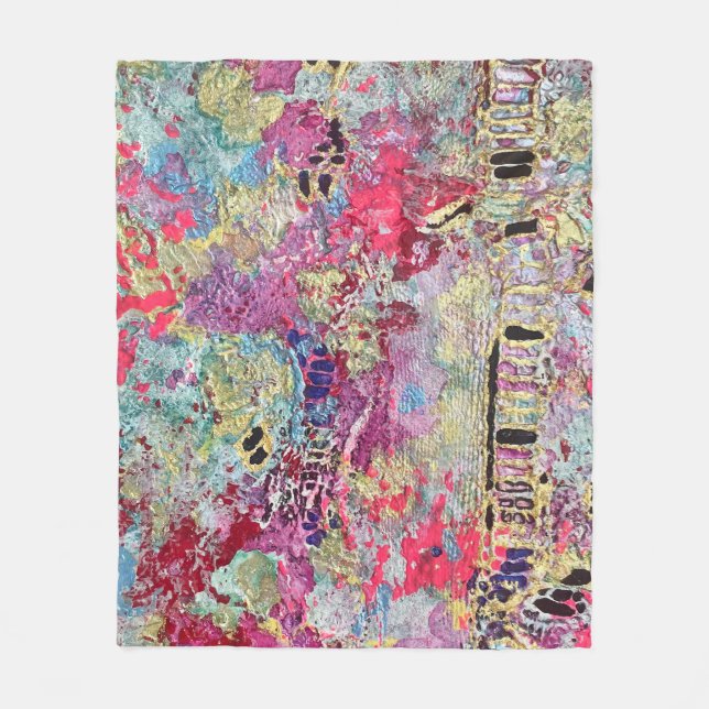 Cobertor De Velo Vibrante de borboleta em branco com padrão de pele (Frente)