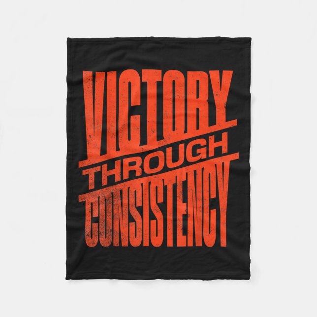 Cobertor De Velo Victory Through Consistency Motivational Insration (Frente)