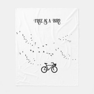 Cobertor De Velo Vida de Ciclismo Livre como um Pássaro Arte Preto