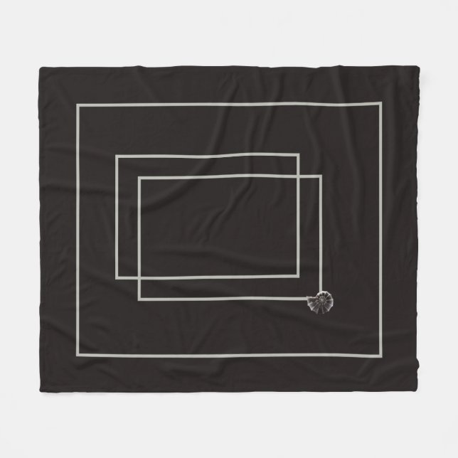 Cobertor De Velo Vida marinha japonesa monocromo neutro em bege lit (Frente (Horizontal))