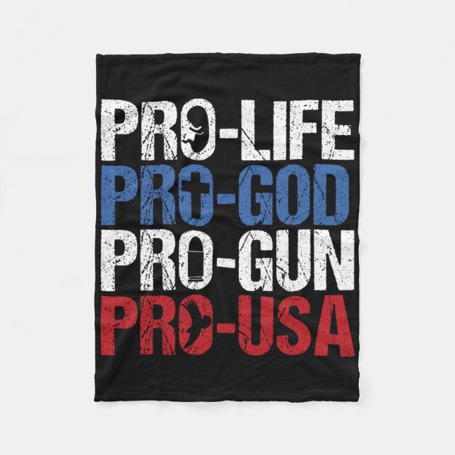 Cobertor De Velo Vida Próspera Deus Arma EUA Conservador Republican (Frente)