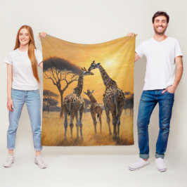 Cobertor De Velo Vida Selvagem Safari African Giraffe Mãe e Bebê