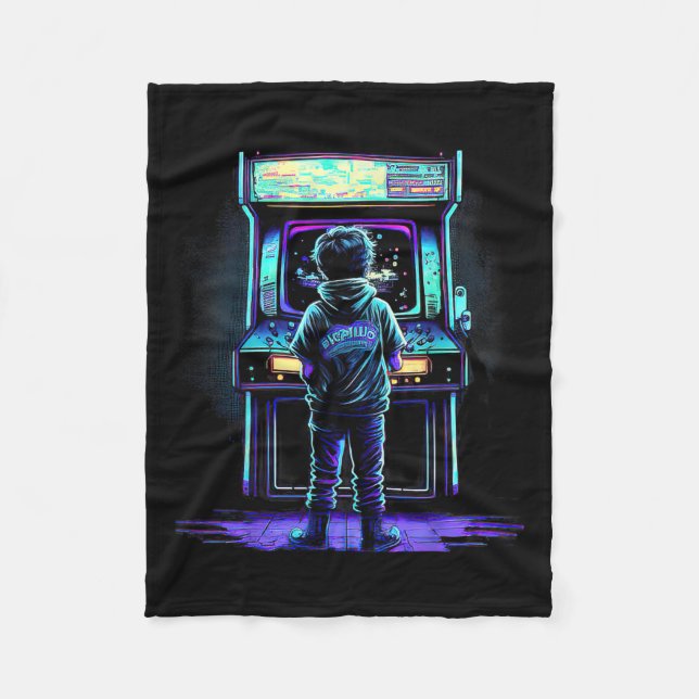 Cobertor De Velo Video Game Antigo Arcade Retro 3  (Frente)