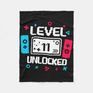 Cobertor De Velo Vídeo Gamer 11 Birthday Gift de Nível 11 desbloque