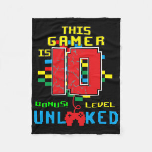 Cobertor De Velo Vídeo Jogo de Camisa do 10º aniversário Desbloquea