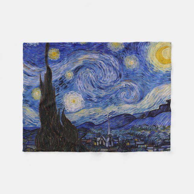 Cobertor De Velo Vincent Van Gogh - A noite de Starry (Frente (Horizontal))