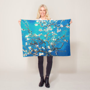 Cobertor De Velo Vincent Van Gogh Almond Blossoms Bright Turquoise