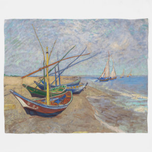 Cobertor De Velo Vincent van Gogh - Barcos de Pesca na Praia