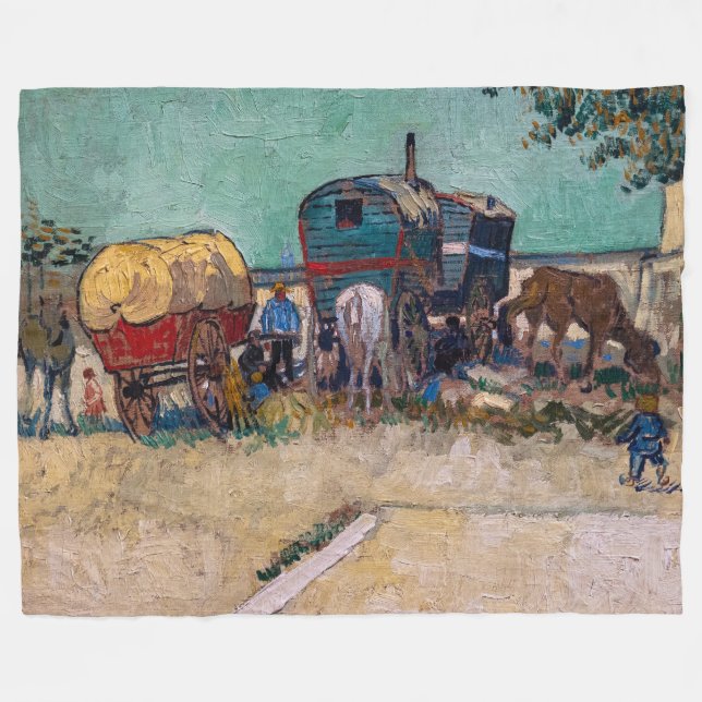 Cobertor De Velo Vincent Van Gogh - Caravanas, Campo de Ciganos per (Frente (Horizontal))