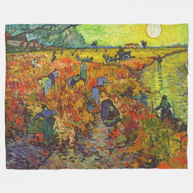 Cobertor De Velo Vincent van Gogh - O Vineyard Vermelho (Frente (Horizontal))