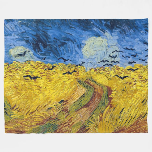 Cobertor De Velo Vincent van Gogh - Wheatfield com Crows (Frente (Horizontal))
