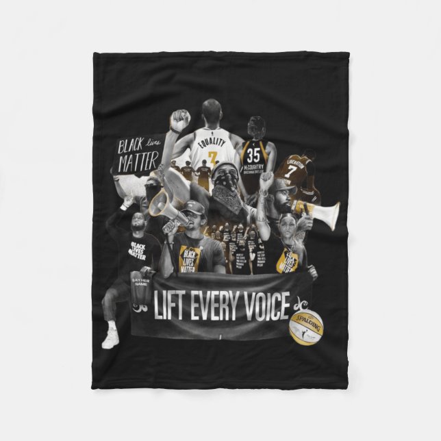 Cobertor De Velo Vinheta Mês de História Nba Black (Frente)