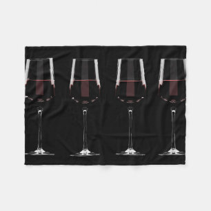 Cobertor De Velo Vinhos com vinho tinto em preto