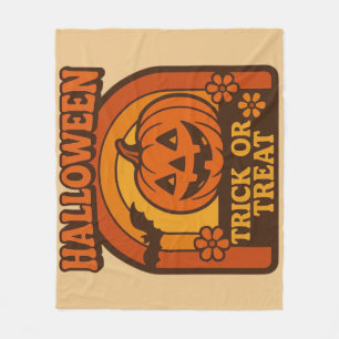 Cobertor De Velo Vintage 1970s Trick or Tratat Halloween