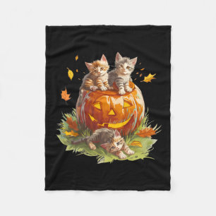 Cobertor De Velo Vintage 90s Cat Pumpkin Halloween Para Homens Bo
