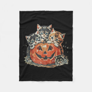 Cobertor De Velo Vintage 90s Cat Pumpkin Halloween Retro Floral Sok