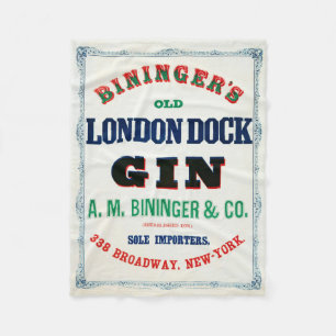 Cobertor De Velo Vintage Ad for Bininger's Old London Dock Gin