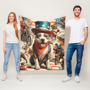 Cobertor De Velo Vintage American Pit Bull Terrier Art