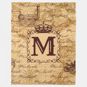 Cobertor De Velo Vintage, antigo mapa real do rei, russa