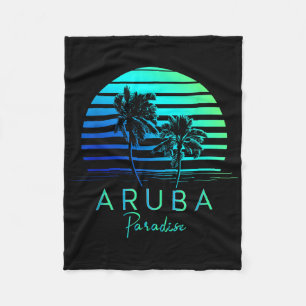 Cobertor De Velo Vintage Aruba Beach Vibes Vacation Souvenir
