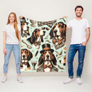 Cobertor De Velo Vintage Basset Hound Seimune