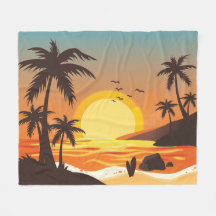 Vintage Beach Sunset Vacset surf laranja castanho