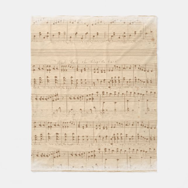 Cobertor De Velo Vintage beige music notes (Frente)