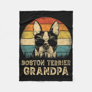 Cobertor De Velo Vintage Boston Terrier Avô Amantes de Cães Dia dos