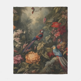 Cobertor De Velo Vintage botânica bird flores no paraíso