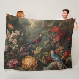 Cobertor De Velo Vintage botânica bird flores no paraíso