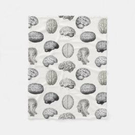 Cobertor De Velo Vintage Brain Anatomy Biology Illustrations
