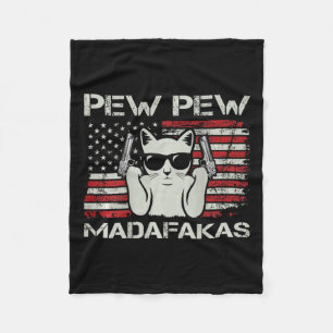 Cobertor De Velo Vintage Cats Pew Pew Madafakas Usa Engraçado Gato