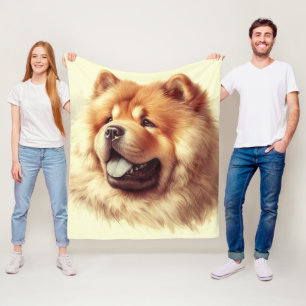 Cobertor De Velo Vintage Chow-Chow Painting