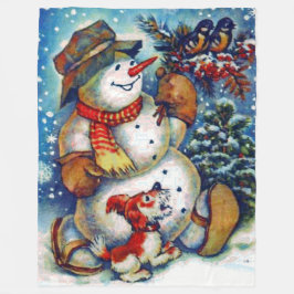 Cobertor De Velo Vintage congelou o Natal do boneco de neve