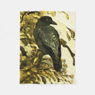 Cobertor De Velo Vintage Crow Perch num galho Theo van Hoytema