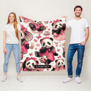 Cobertor De Velo Vintage Cute Baby Panda Sem Olhos