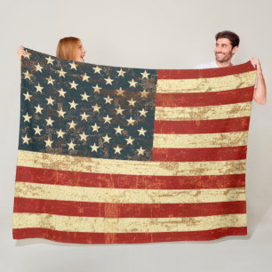 Cobertor De Velo Vintage da bandeira americana afligido
