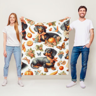Cobertor De Velo Vintage Dachshund Seamless