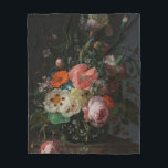 Cobertor De Velo Vintage Dutch Master Still Life Rachel Ruysch<br><div class="desc">Step into the Dutch Golden Age with this masterfully restored reproduction of "Still Life with Flowers on a Marble Tabletop" (1716) by Rachel Ruysch. As one of the most celebrated floral painters in history, Ruysch was famous for her meticulous detail and dramatic, "moody" lighting. This piece features a lush, asymmetrical...</div>