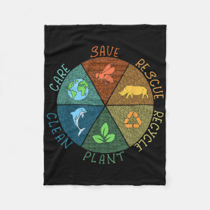 Cobertor De Velo Vintage Earth Day Salvar Abelhas Salvando Reciclar