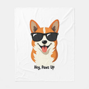 Cobertor De Velo Vintage Ei, Patas para Cima Corgi com Óculos de So
