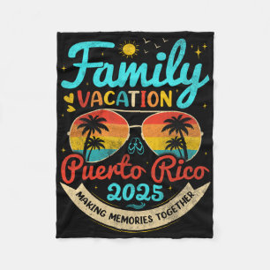 Cobertor De Velo Vintage Family Vacation Puerto Rico 2025 Puerto Ri