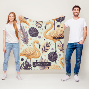 Cobertor De Velo Vintage Flamingo Seamless