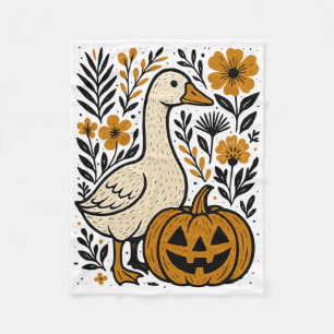 Cobertor De Velo Vintage Floral Boho Goose Pumpkin Cute Hallo