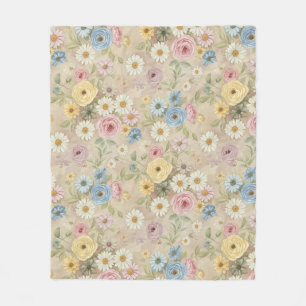 Cobertor De Velo Vintage Floral Cozy Soft Daisy Rosa