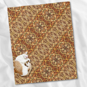 Cobertor De Velo Vintage França Russo Autumn Fall Brown Damask