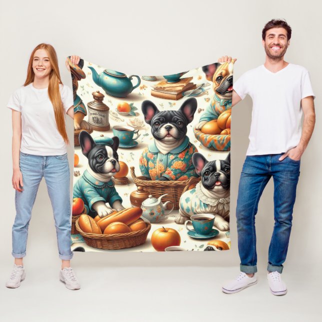 Cobertor De Velo Vintage French Bulldog Seamless (In Situ)