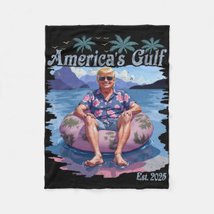 Cobertor De Velo Vintage Funny Trump Mostra o Golfo da América Trum