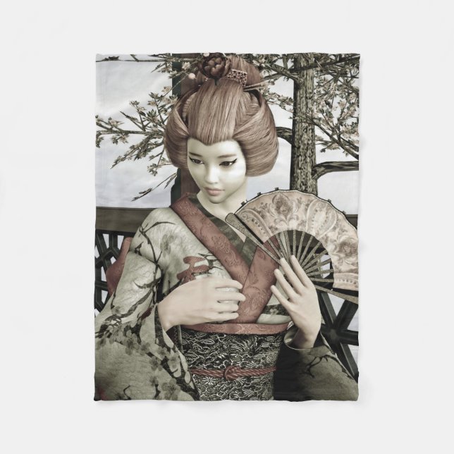 Cobertor De Velo Vintage Geisha (Frente)