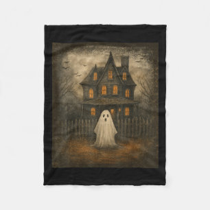 Cobertor De Velo Vintage Ghost Boo Haunted House Figurumes de Hallo